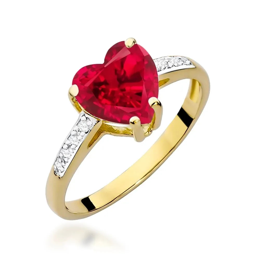 zlatý prsten s 1,70ct rubínem a 0,04ct diamanty w0031-rur-01
