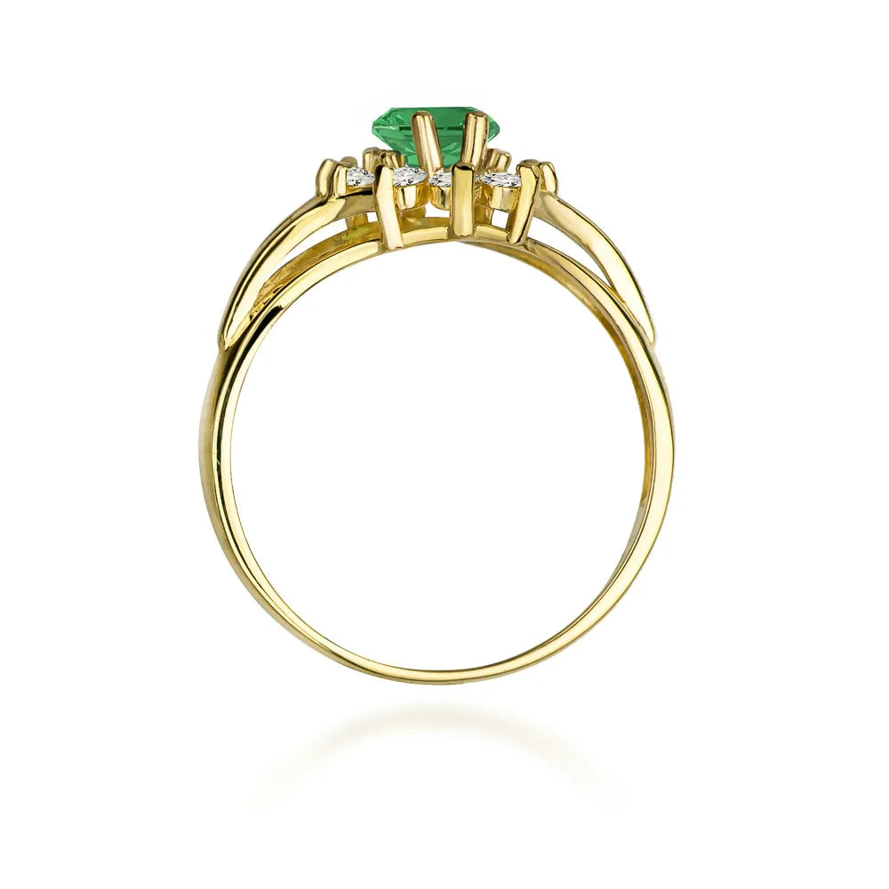 zlatý prsten s 0,80ct smaragdem a 0,30ct diamanty w0037-emg-01