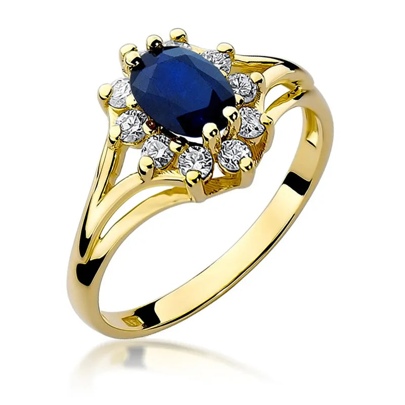 zlatý prsten s 0,90ct safírem a 0,30ct diamanty w0037-sab-01