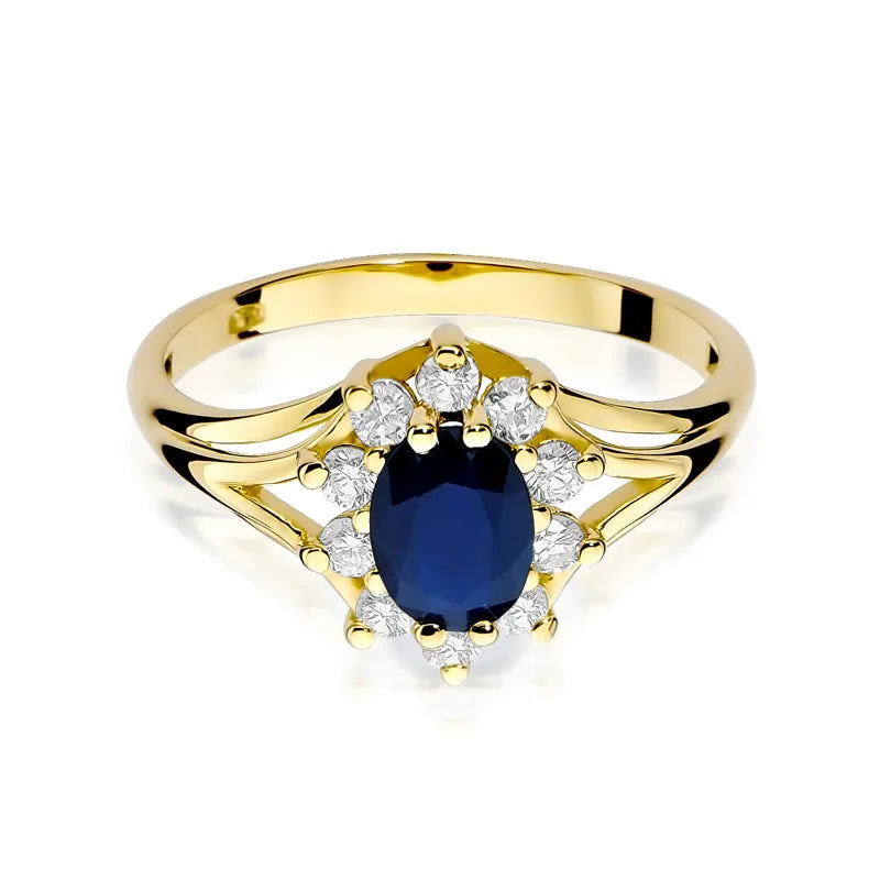 zlatý prsten s 0,90ct safírem a 0,30ct diamanty w0037-sab-01