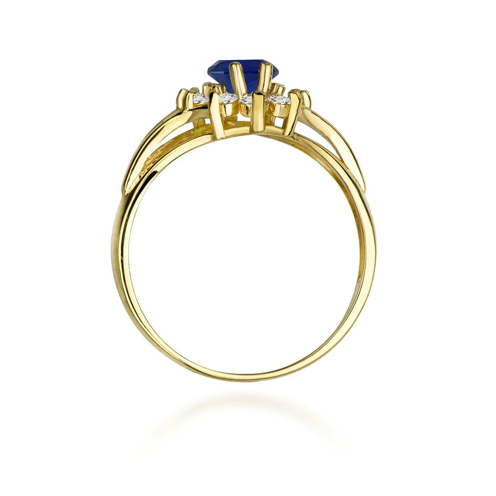 zlatý prsten s 0,90ct safírem a 0,30ct diamanty w0037-sab-01