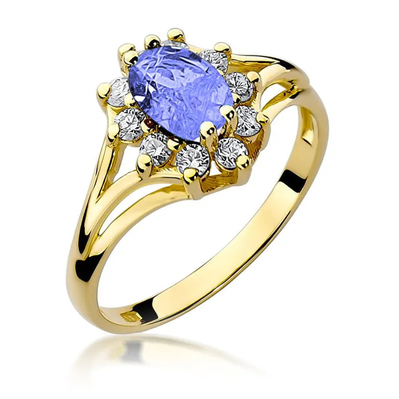 zlatý prsten s 0,70ct tanzanitem a 0,30ct diamanty w0037-tap-01