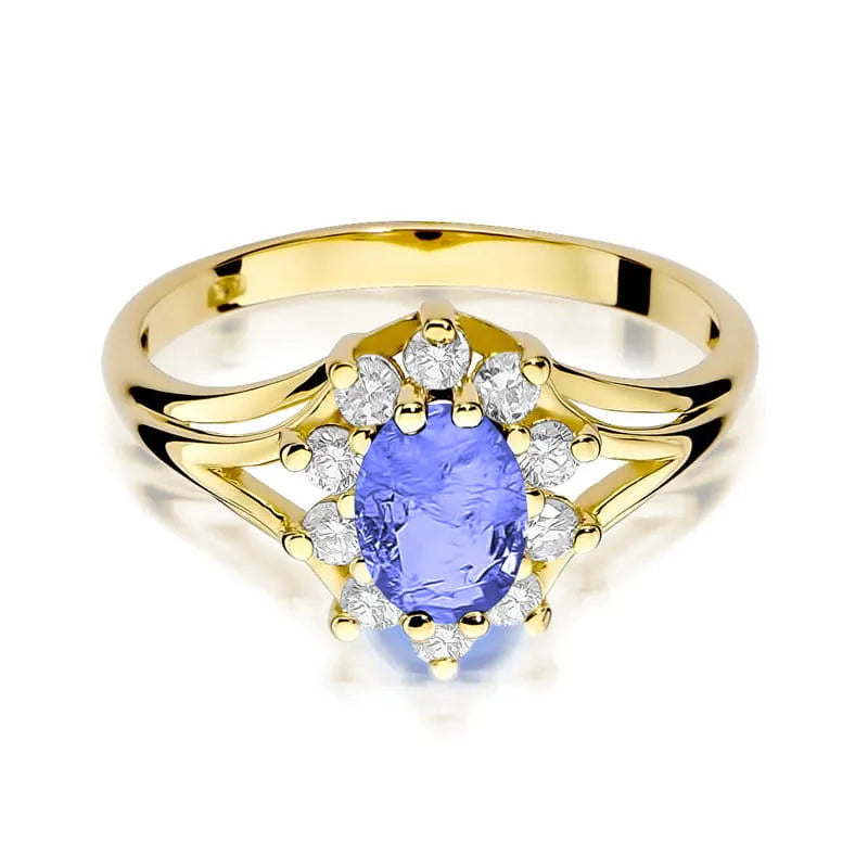 zlatý prsten s 0,70ct tanzanitem a 0,30ct diamanty w0037-tap-01