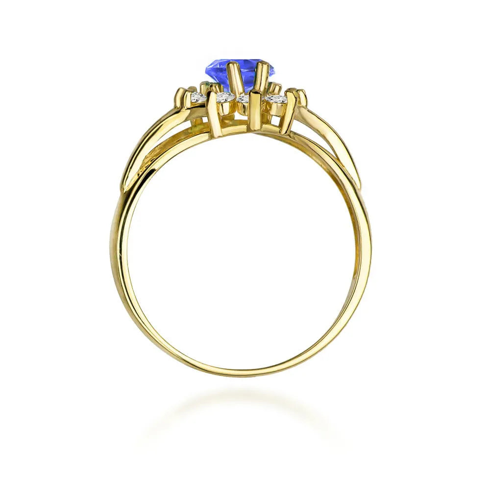 zlatý prsten s 0,70ct tanzanitem a 0,30ct diamanty w0037-tap-01