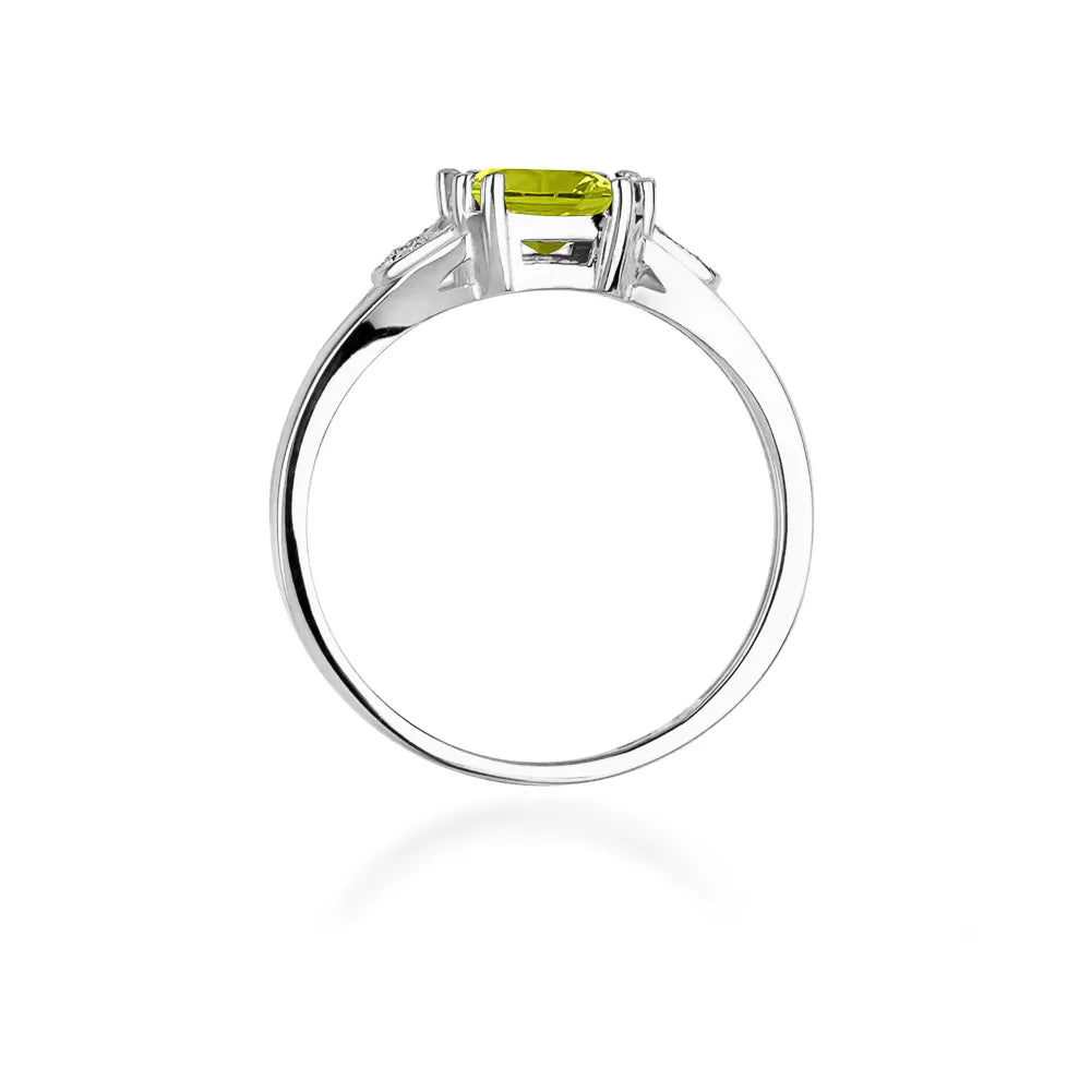 zlatý prsten s 1,00 ct olivínem a 0,01 ct diamanty w0040-peg-01