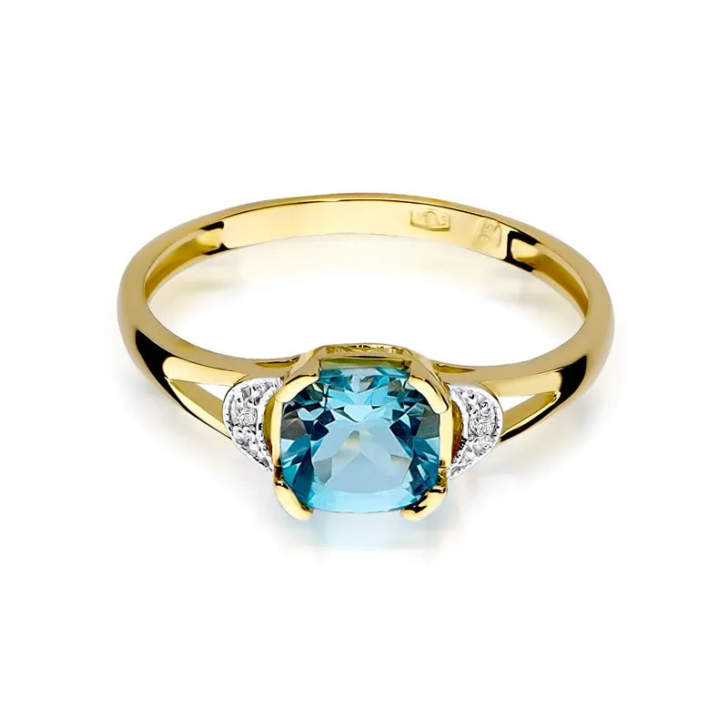 zlatý prsten s topazem 1,10 ct a diamanty 0,01 ct w0040-tob-01