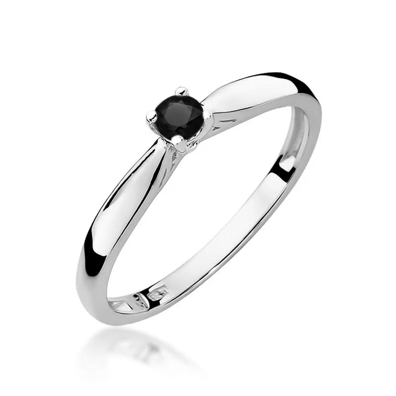 zlatý prsten s černým diamantem 0,12 ct w0045-dib-01