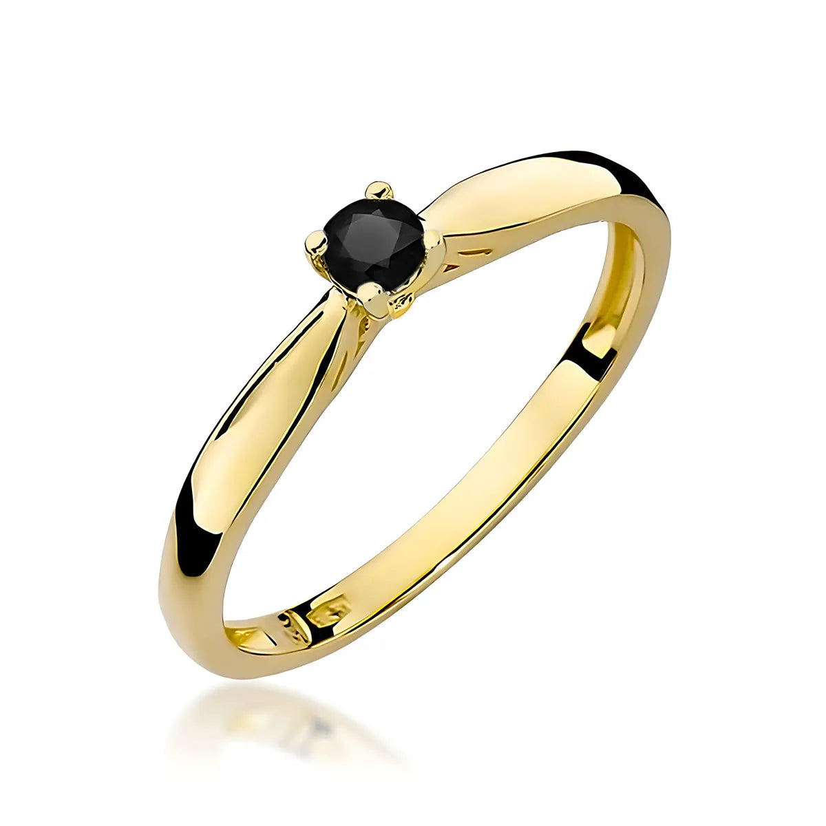 zlatý prsten s černým diamantem 0,12 ct w0045-dib-01