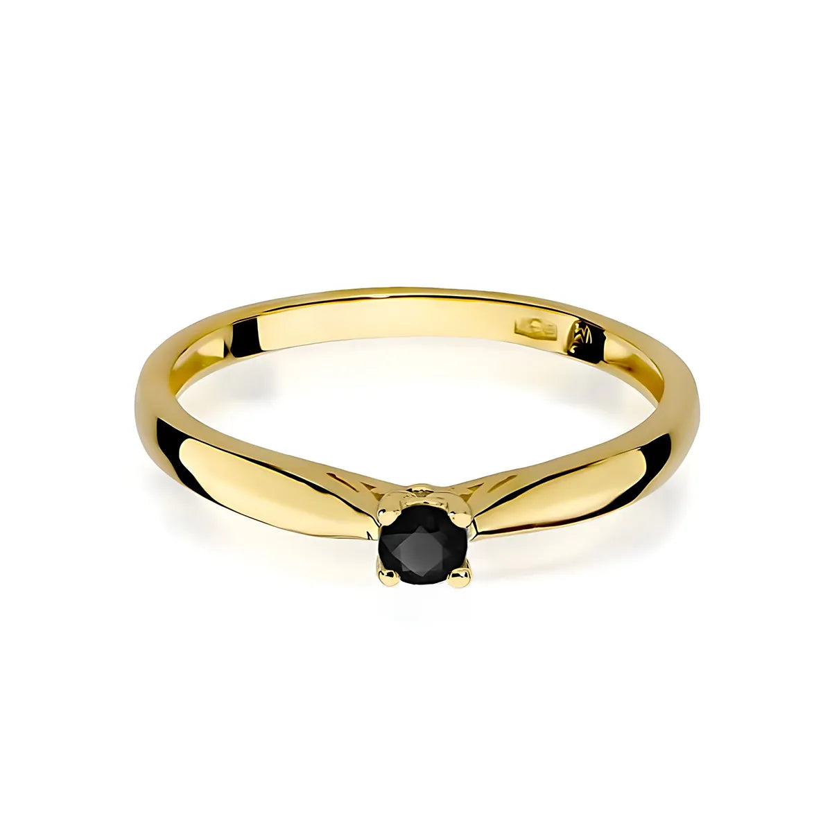 zlatý prsten s černým diamantem 0,12 ct w0045-dib-01
