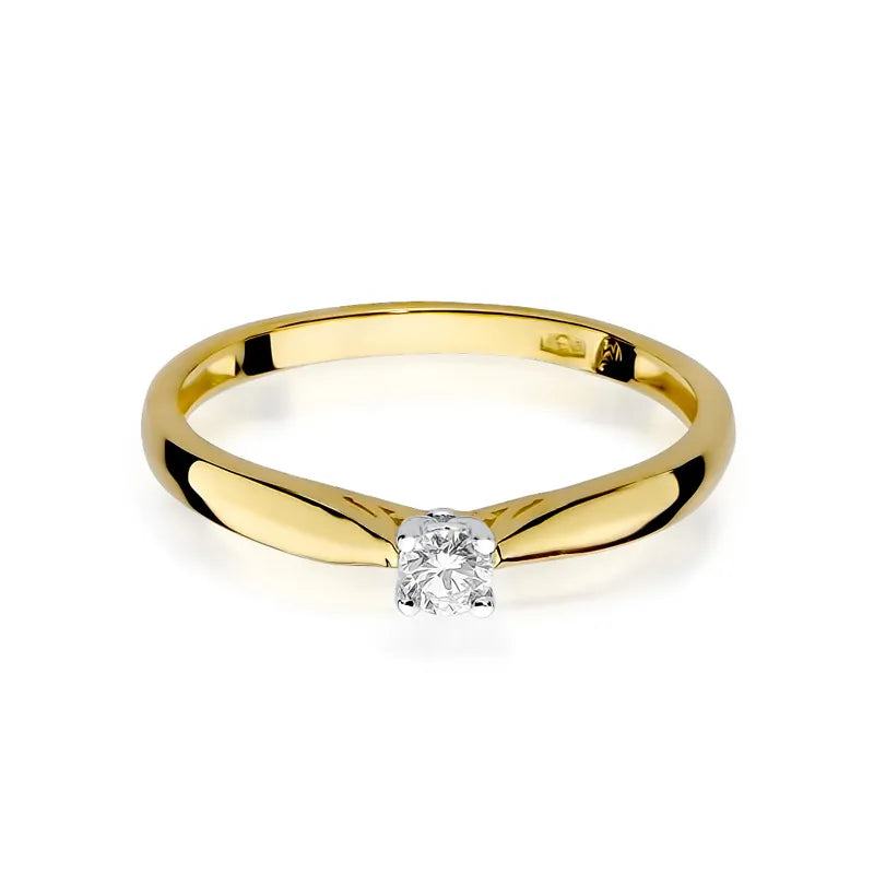 zlatý prsten s diamantem 0,10 ct w0045-diw-01