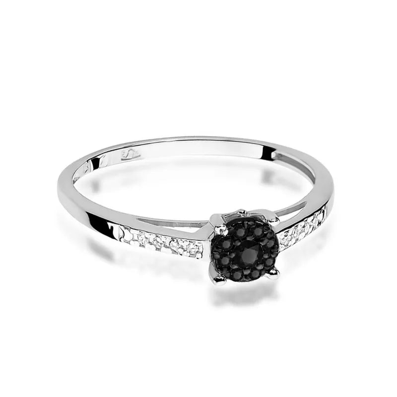 zlatý prsten s 0,04ct černým diamantem a 0,005ct diamanty w0055-xxx-02