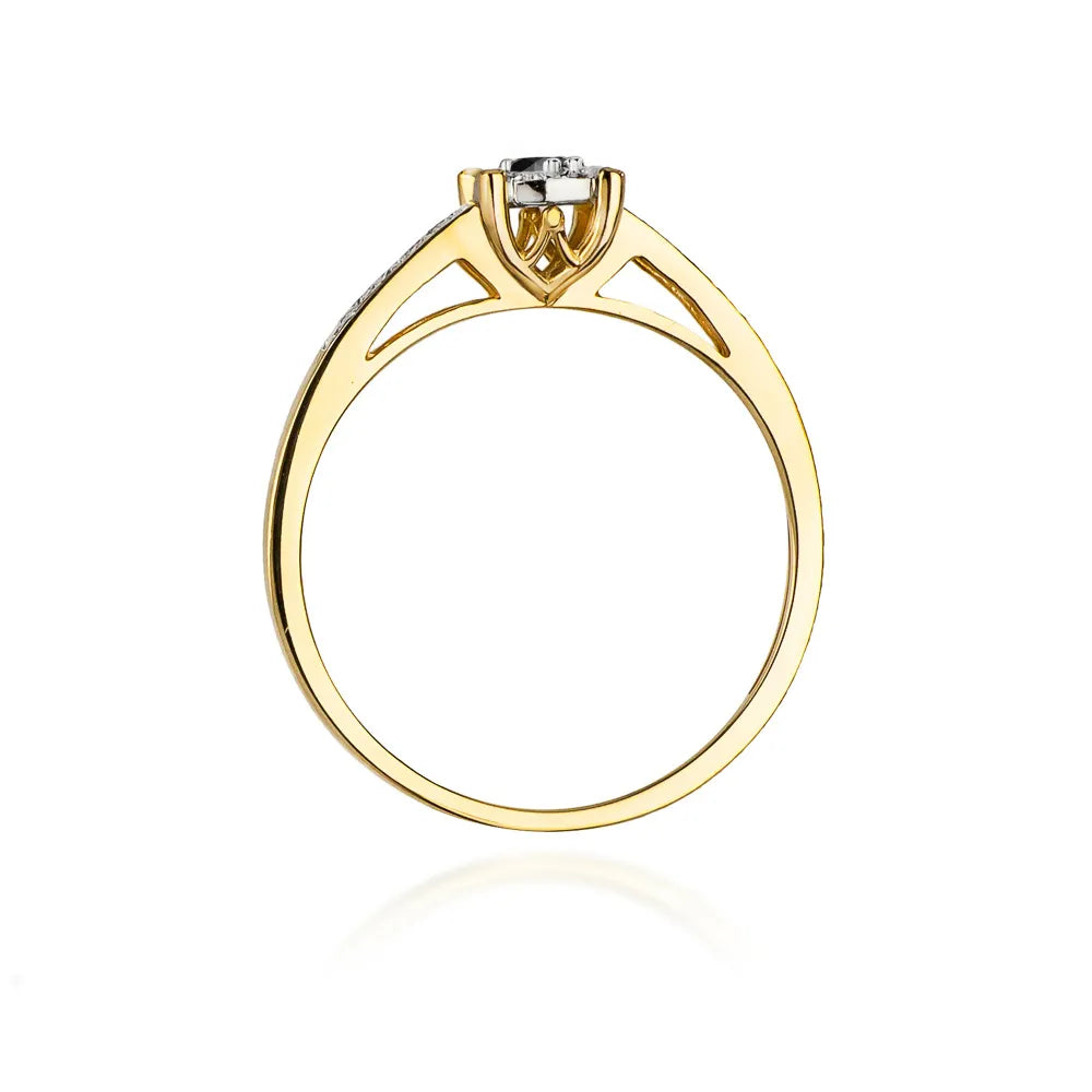 zlatý prsten s 0,04ct černým diamantem a 0,005ct diamanty w0055-xxx-02