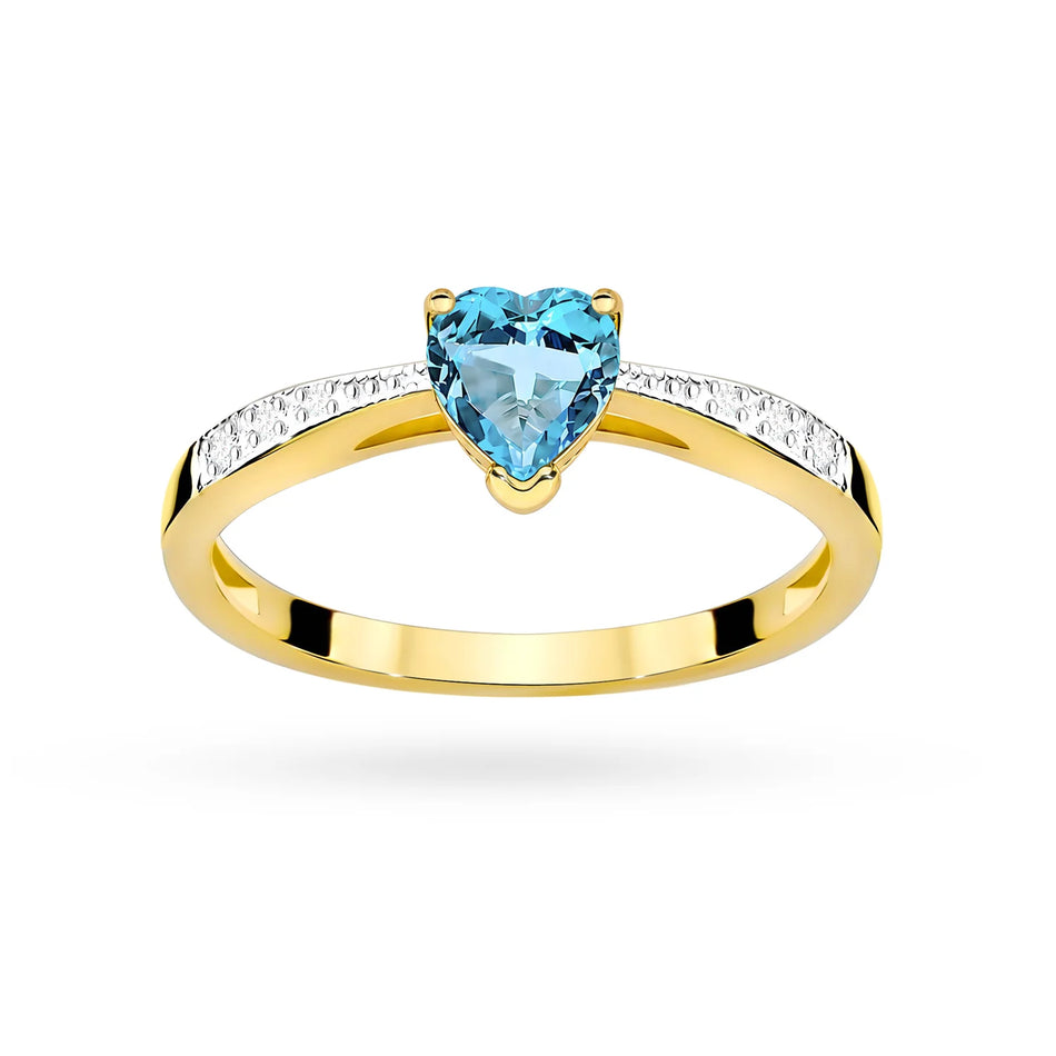 Zlatý prsten s topazem 0,50 ct a diamanty 0,03 ct