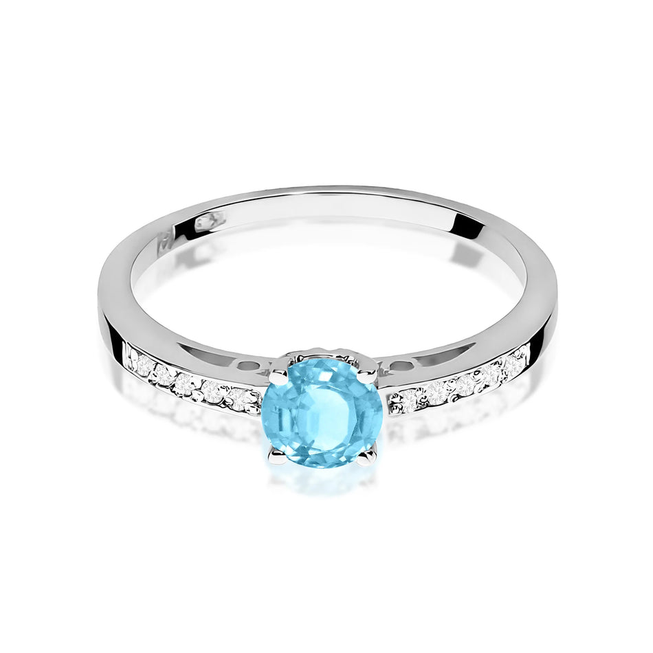 Zlatý prsten s topazem 0,50 ct a diamanty 0,05 ct