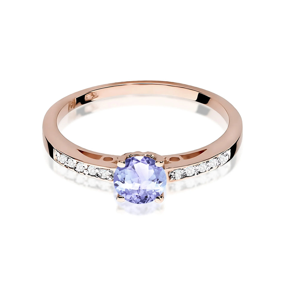 Gold Ring with 0.50ct Tansanit and 0.05ct Diamonds