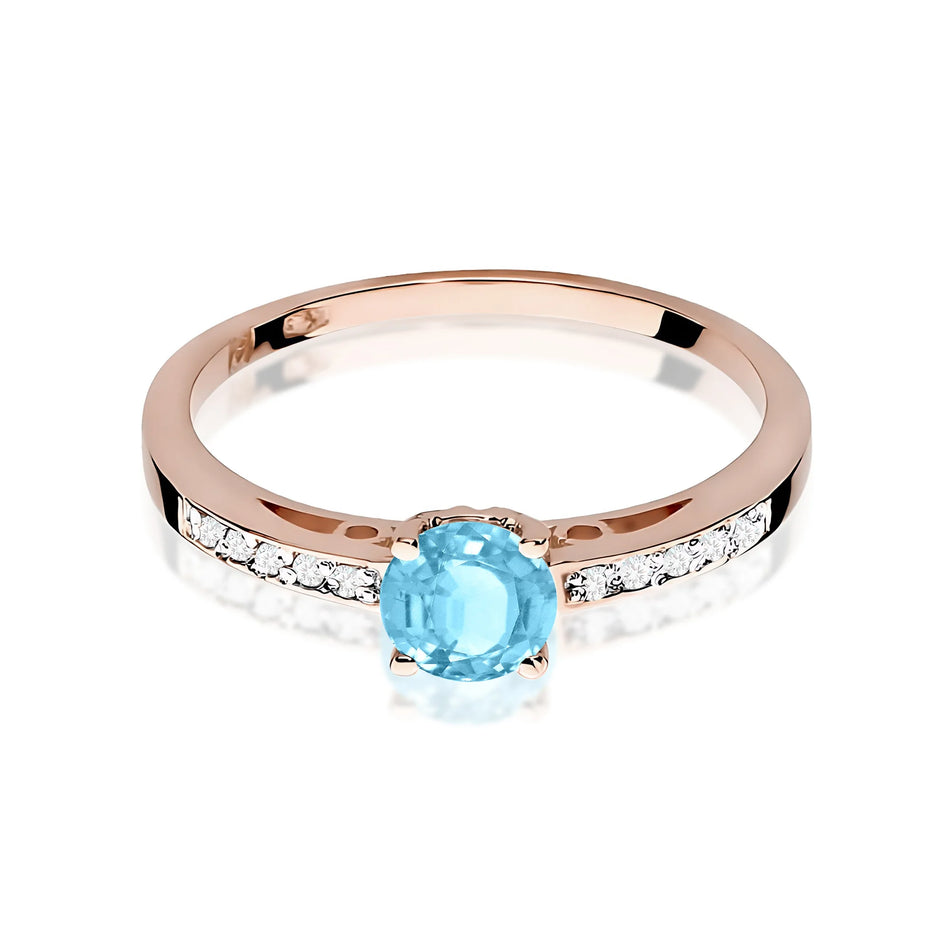 Zlatý prsten s topazem 0,50 ct a diamanty 0,05 ct