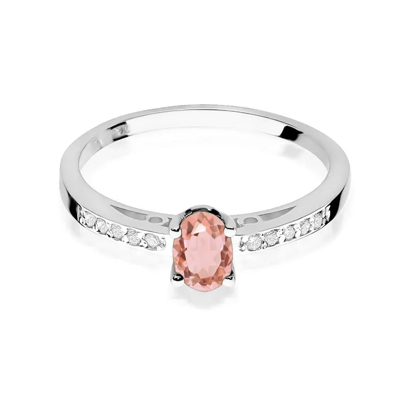 zlatý prsten s 0,40ct morganitem a 0,05ct diamanty w0067-mop-01