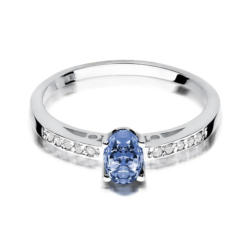 zlatý prsten s 0,40 ct tanzanitem a 0,05 ct diamanty w0067-tap-01