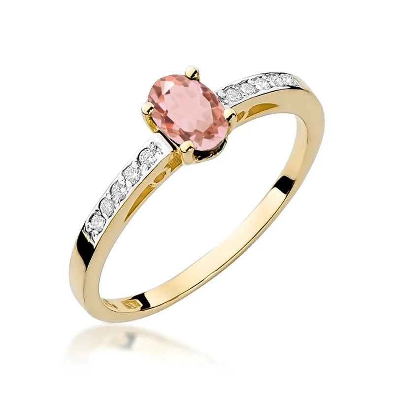 zlatý prsten s 0,40ct morganitem a 0,05ct diamanty w0067-mop-01