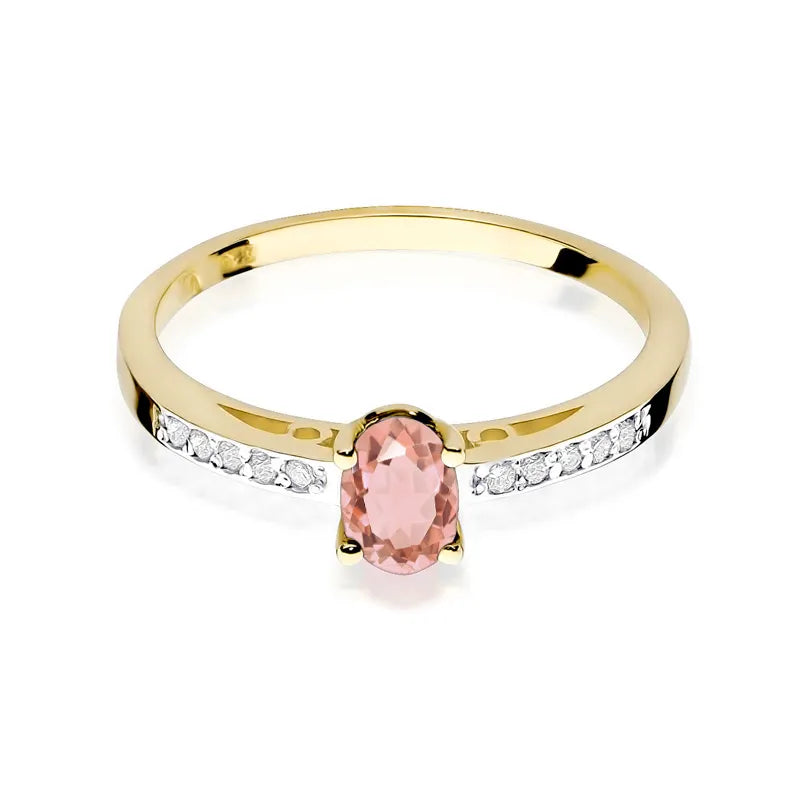 zlatý prsten s 0,40ct morganitem a 0,05ct diamanty w0067-mop-01