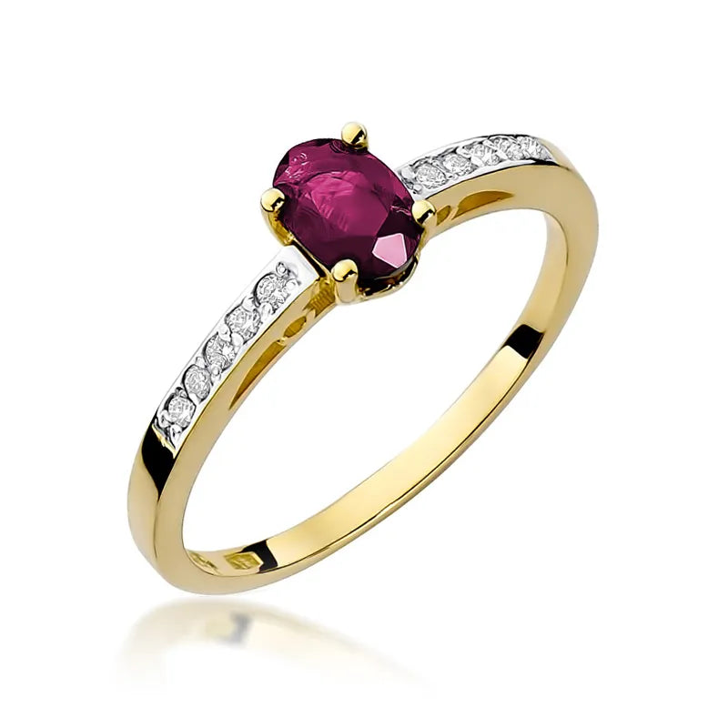 zlatý prsten s 0,60ct rubínem a 0,05ct diamanty w0067-rur-01