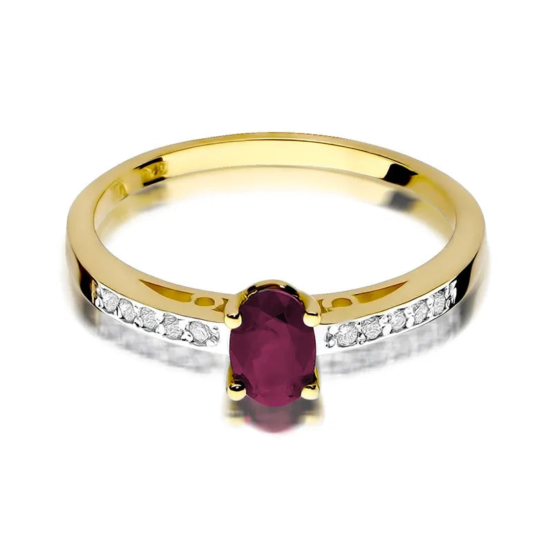 zlatý prsten s 0,60ct rubínem a 0,05ct diamanty w0067-rur-01