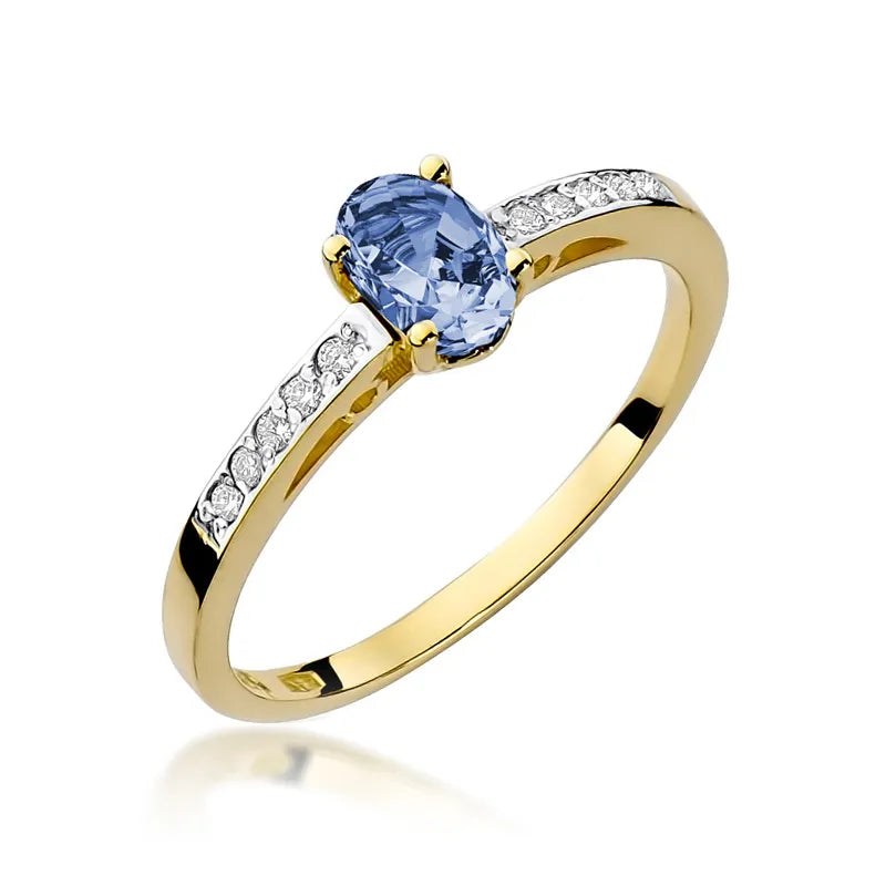 zlatý prsten s 0,40 ct tanzanitem a 0,05 ct diamanty w0067-tap-01