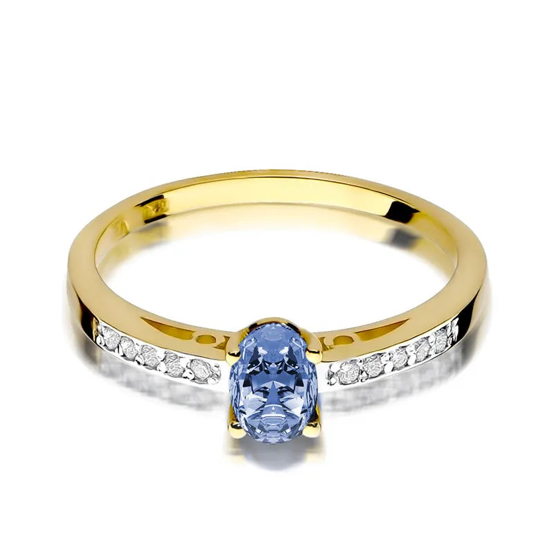 zlatý prsten s 0,40 ct tanzanitem a 0,05 ct diamanty w0067-tap-01