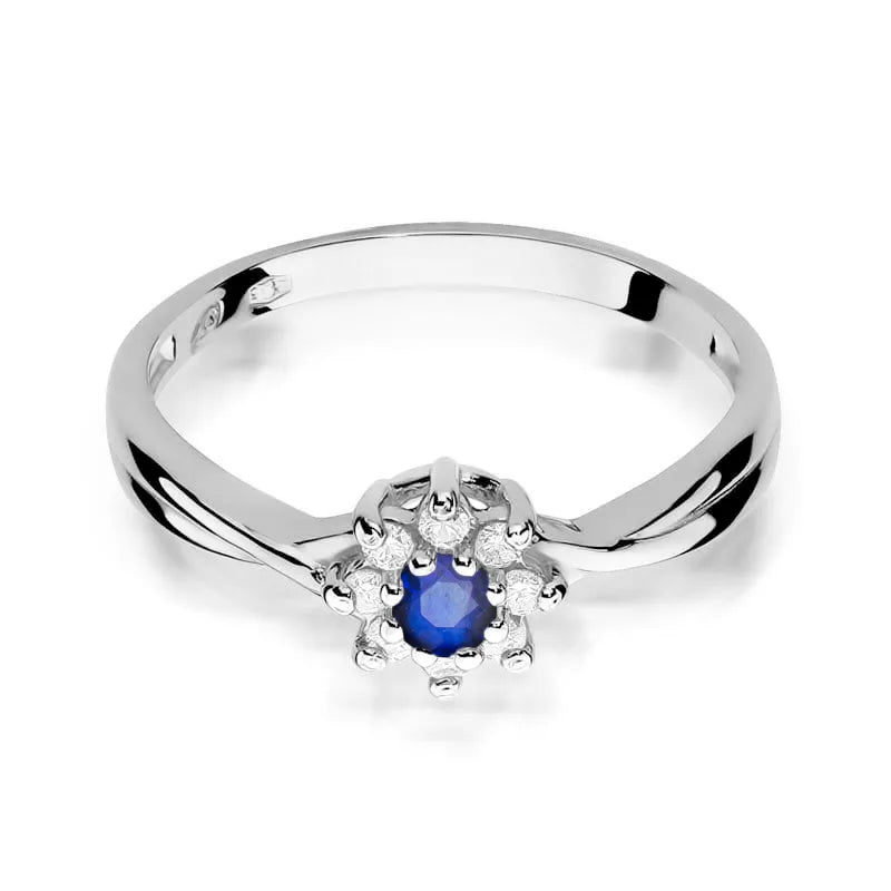zlatý prsten s 0,15ct safírem a diamanty w0072-sab-01