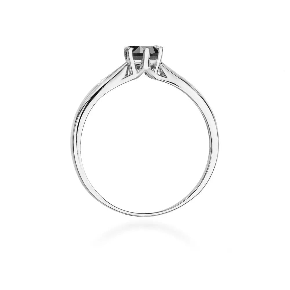 zlatý prsten s 0,50ct černým diamantem a 0,01ct diamanty w0074-dib-01