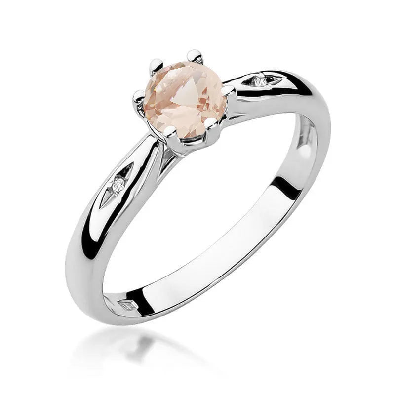 zlatý prsten s 0,40 ct morganitem a 0,01 ct diamanty w0074-mop-01