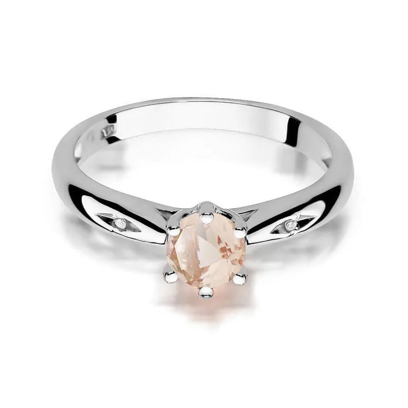 zlatý prsten s 0,40 ct morganitem a 0,01 ct diamanty w0074-mop-01