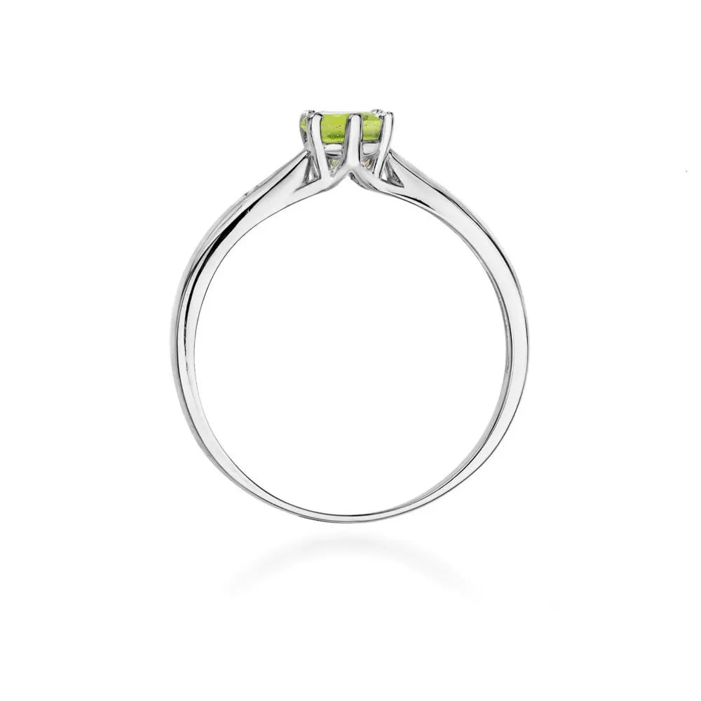 zlatý prsten s 0,60 ct olivínem a diamanty w0074-peg-01