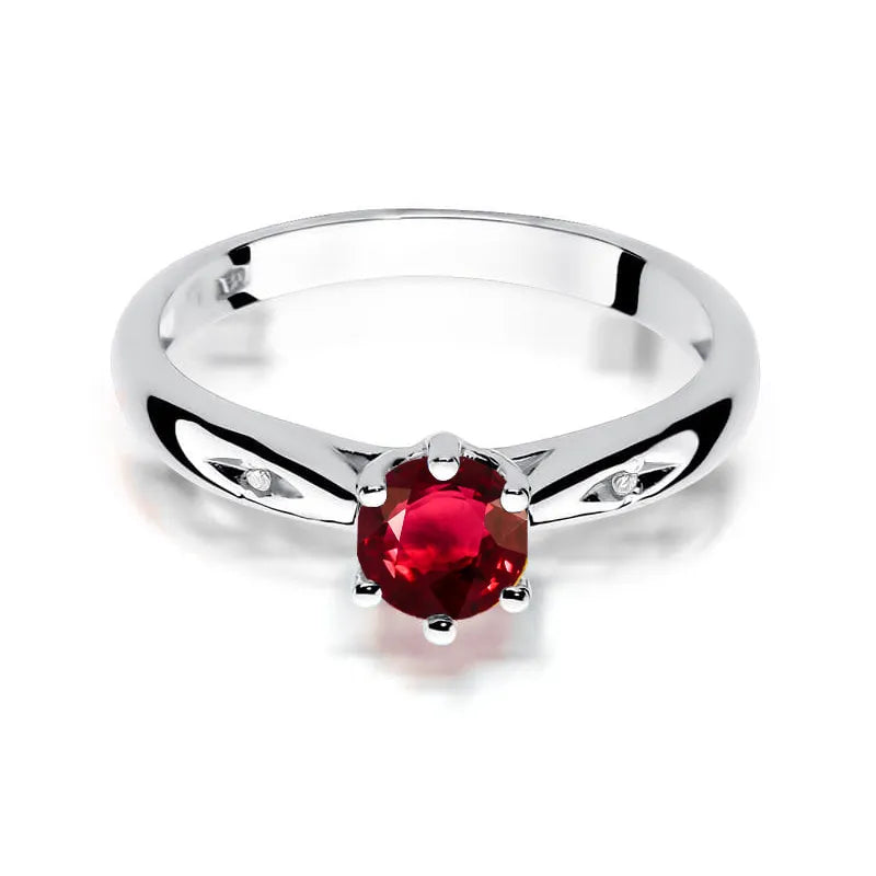 zlatý prsten s 0,60ct rubínem a diamanty w0074-rur-01
