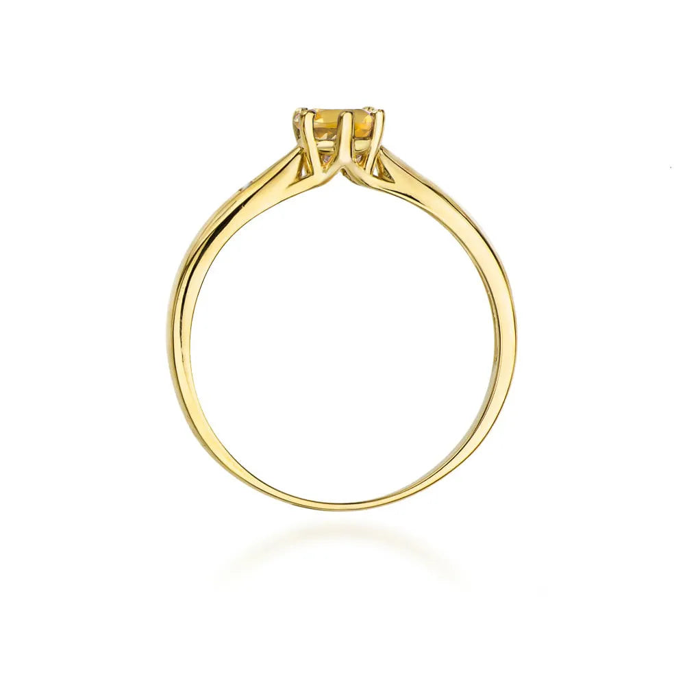 zlatý prsten s 0,50ct citrínem a diamanty w0074-ciy-01