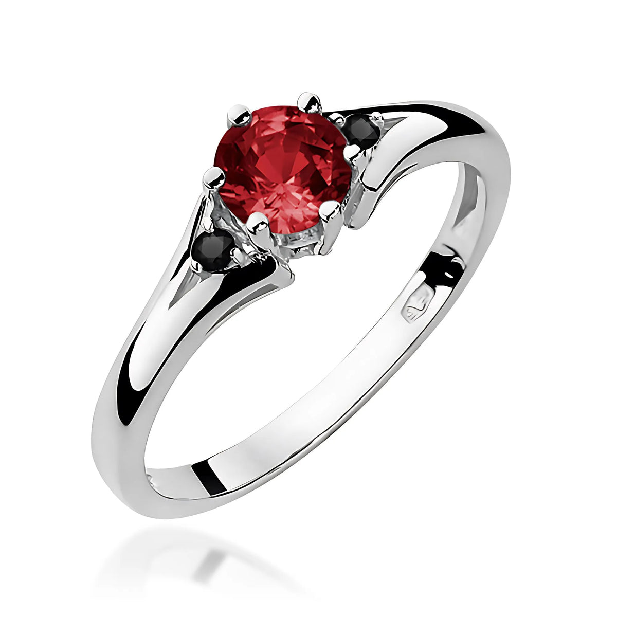zlatý prsten s 0,60ct granátem a černými diamanty w0076-gar-02