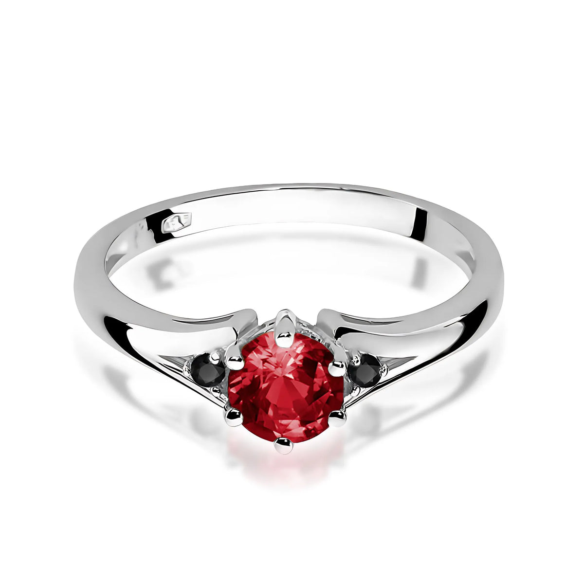 zlatý prsten s 0,60ct granátem a černými diamanty w0076-gar-02