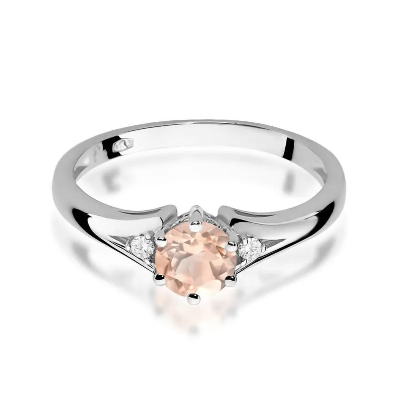 zlatý prsten s 0,40ct morganitem a diamanty w0076-mop-01