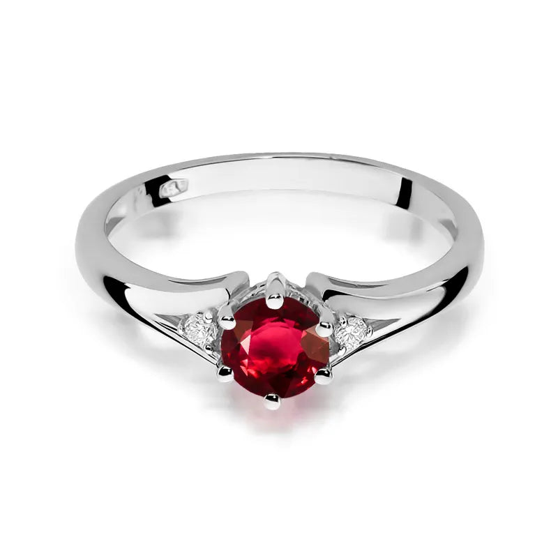 zlatý prsten s 0,60ct rubínem a diamanty w0076-rur-01