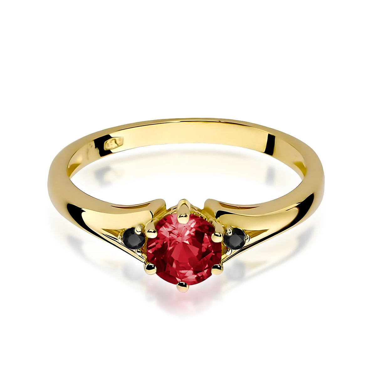 zlatý prsten s 0,60ct granátem a černými diamanty w0076-gar-02