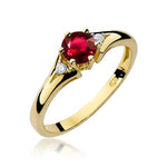 zlatý prsten s 0,60ct rubínem a diamanty w0076-rur-01