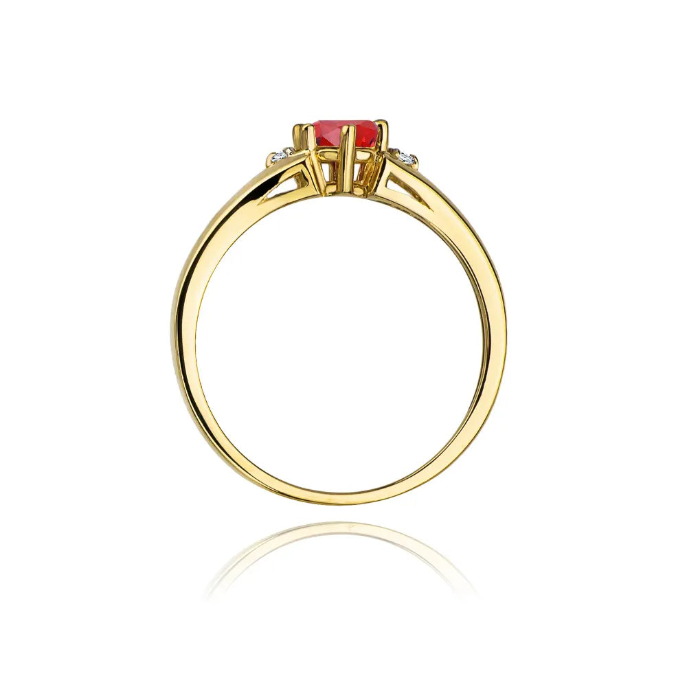 zlatý prsten s 0,60ct rubínem a diamanty w0076-rur-01