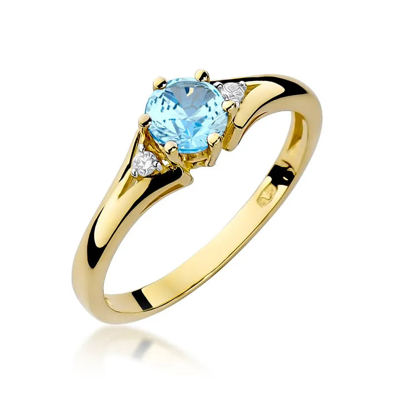 zlatý prsten s topazem 0,50 ct a diamanty w0076-tob-01