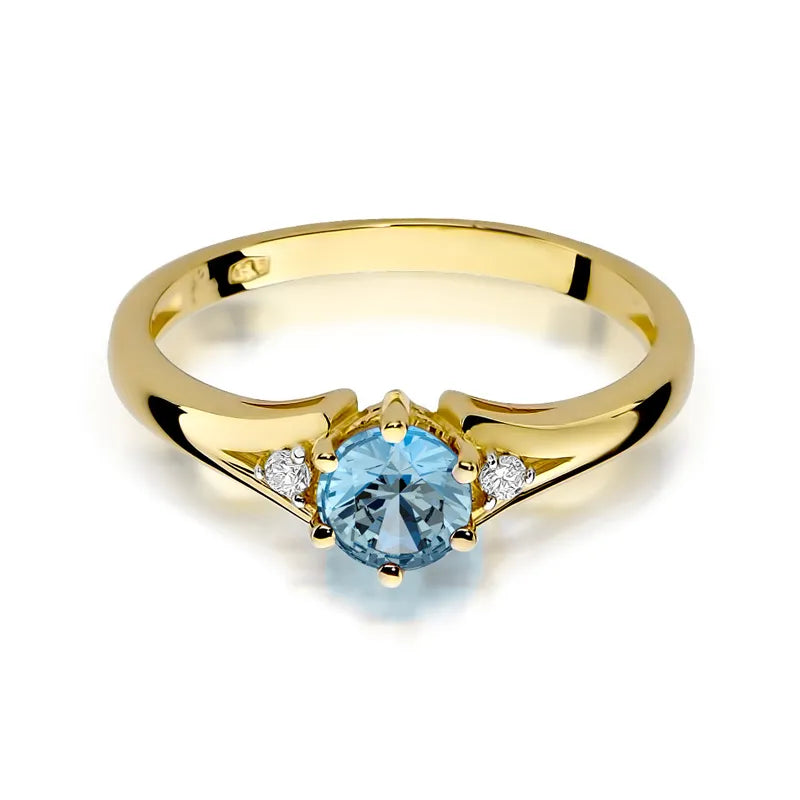 zlatý prsten s topazem 0,50 ct a diamanty w0076-tob-01
