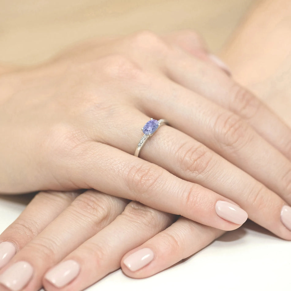 zlatý prsten s 0,40ct tanzanitem a 0,03ct diamanty w0077-tap-01