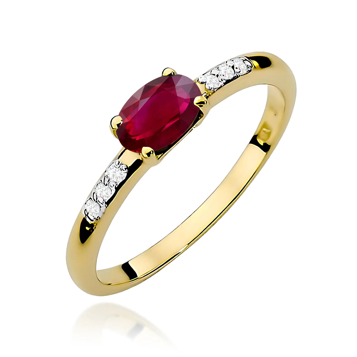 zlatý prsten s 0,60ct rubínem a 0,03ct diamanty w0077-rur-01