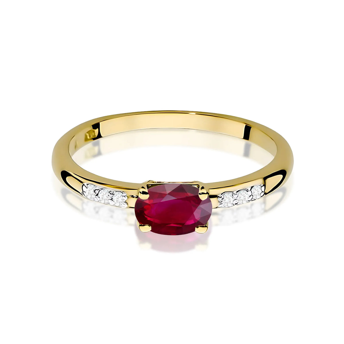 zlatý prsten s 0,60ct rubínem a 0,03ct diamanty w0077-rur-01