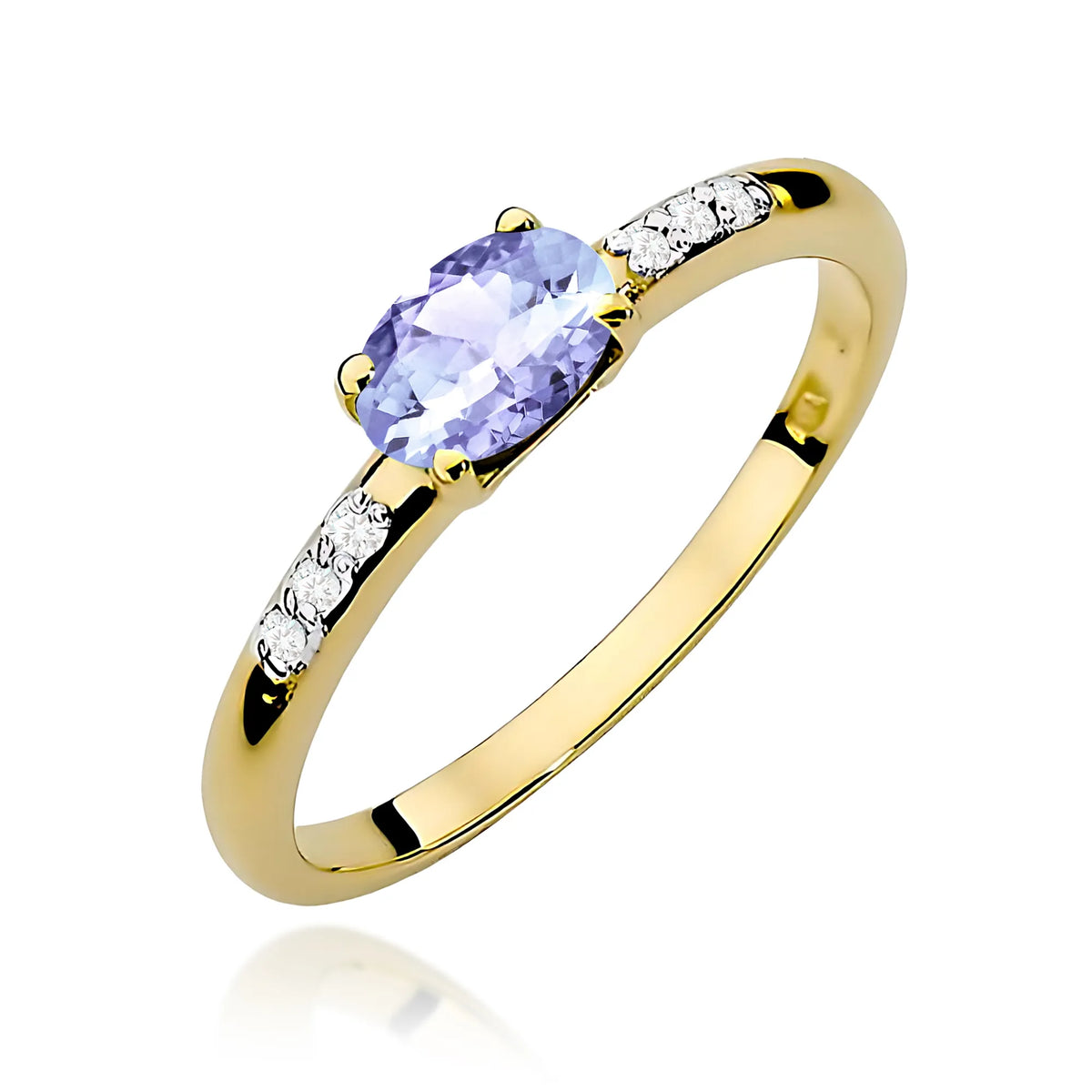 zlatý prsten s 0,40ct tanzanitem a 0,03ct diamanty w0077-tap-01