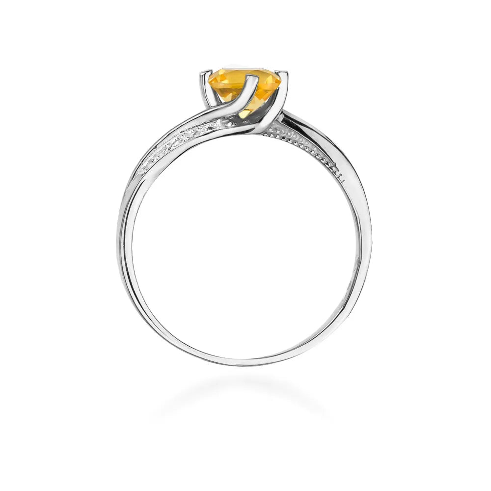 zlatý prsten s 0,50 ct citrínem a 0,05 ct diamanty w0084-ciy-01