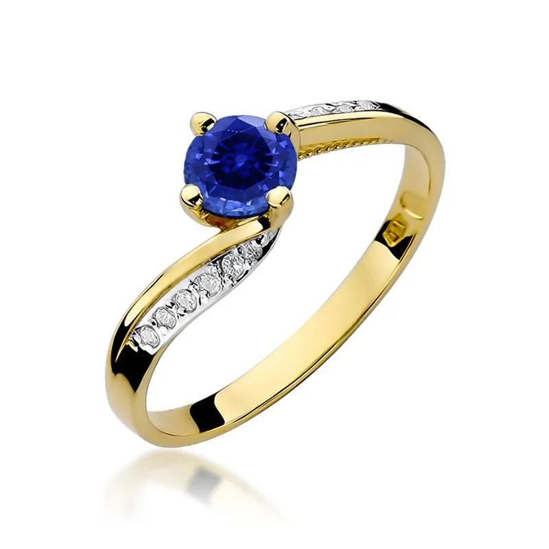 zlatý prsten s 0,50ct safírem a 0,05ct diamanty w0084-sab-01